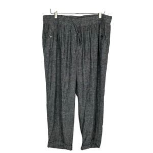 Jones New York‎ Black Heathered Linen Pants Plus Sz 1X Career Essential